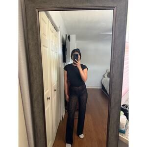 Women's 437 Black Mesh Swim Cover Up Pants XS